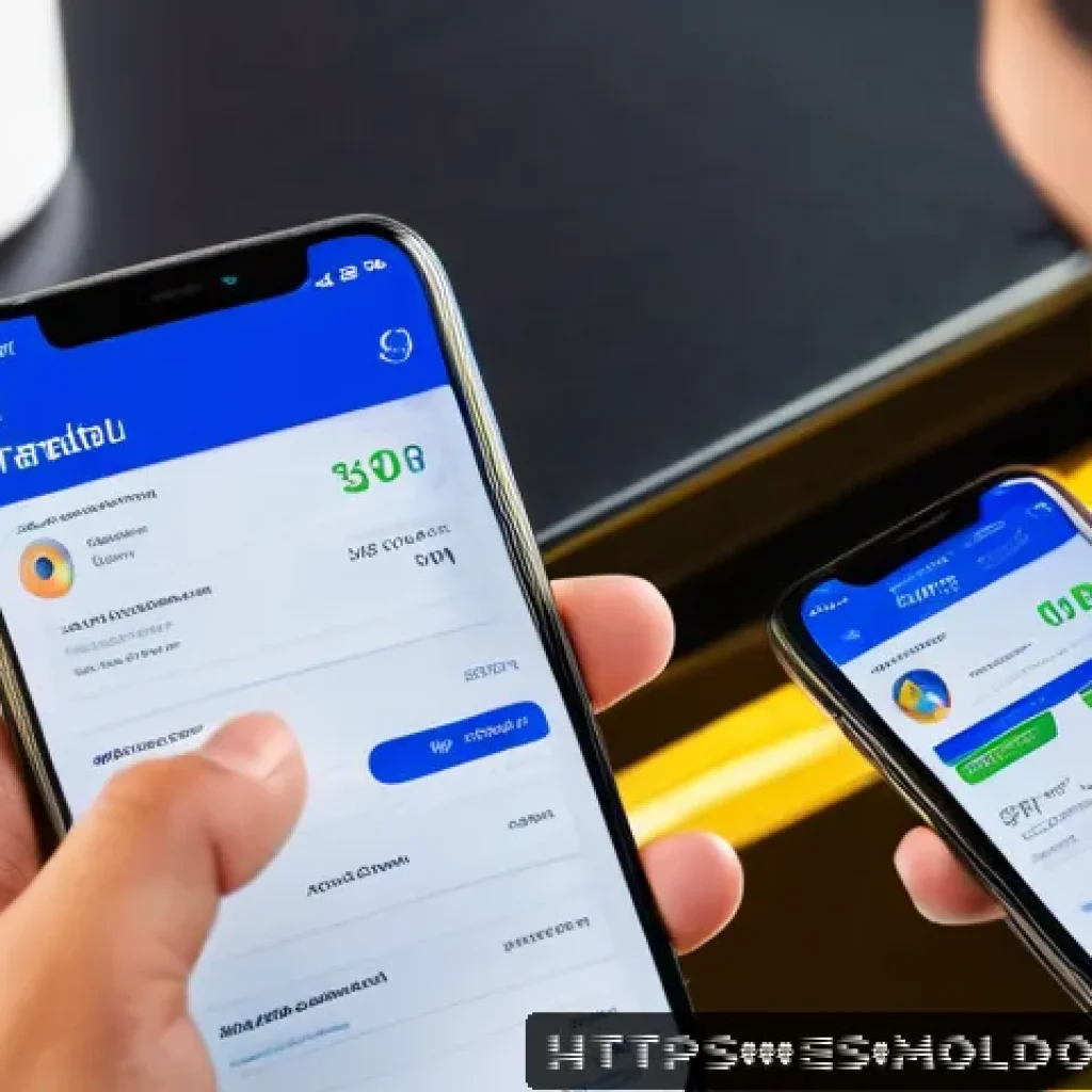 몰도바 환전 및 송금 - A detailed scene of a modern digital money transfer experience targeting Spanish-speaking users send...