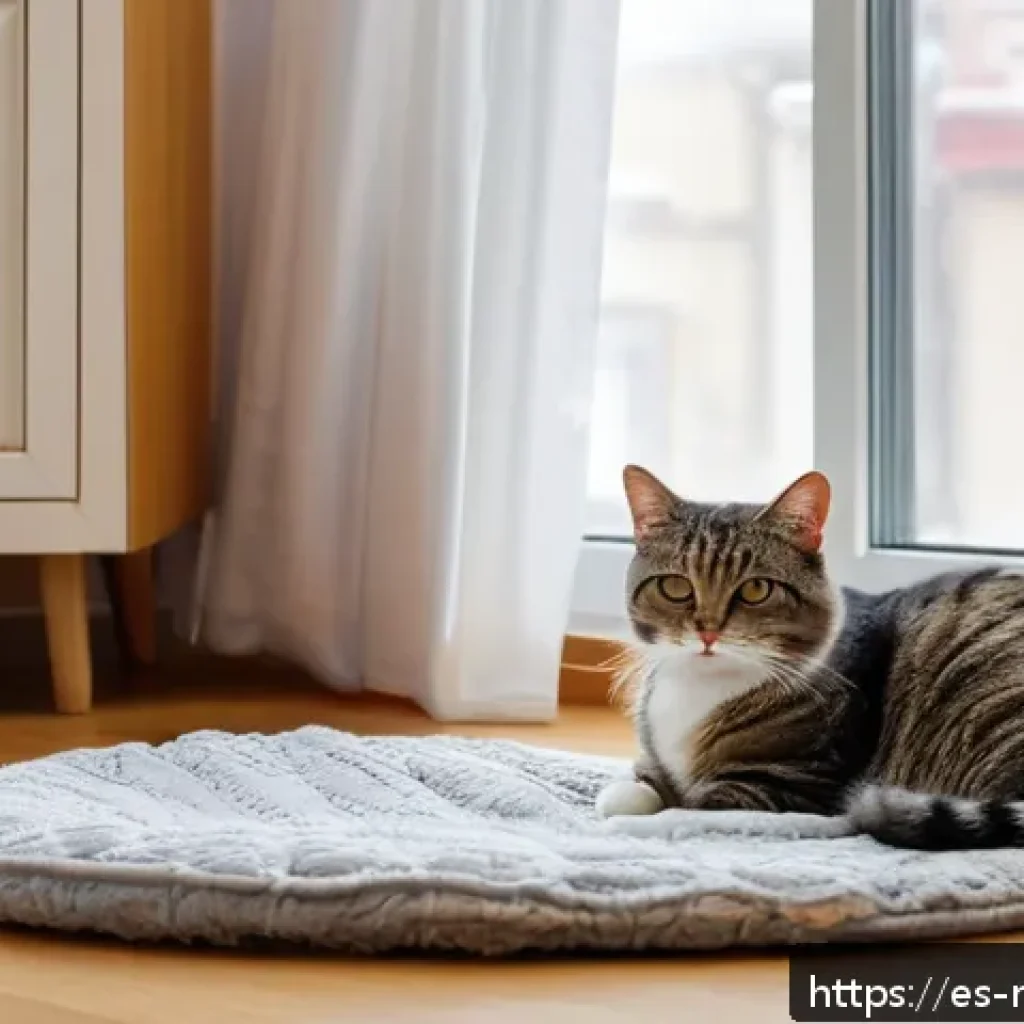 몰도바에서 고양이 키우기 - A cozy indoor corner of a typical Moldovan apartment in Chisinau designed for a domestic cat: soft b...